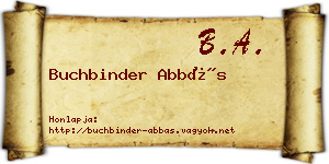 Buchbinder Abbás névjegykártya